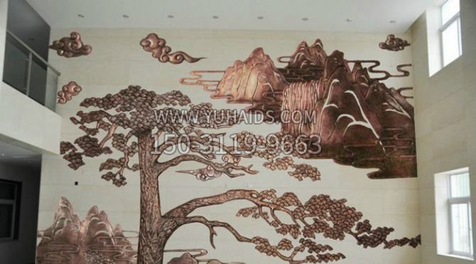 迎客松銅浮雕雕塑