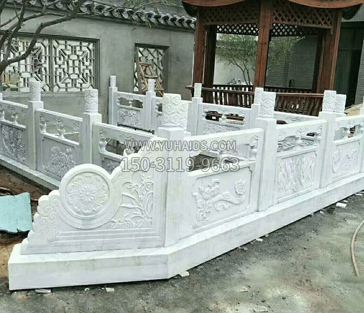 園林漢白玉石欄板景觀石雕 (5)雕塑