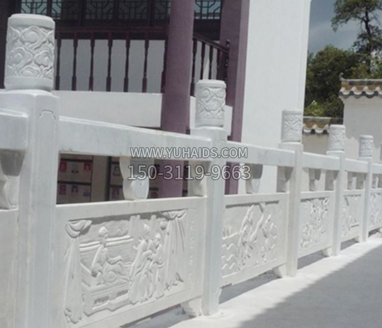 園林漢白玉石欄板景觀石雕 (4)雕塑