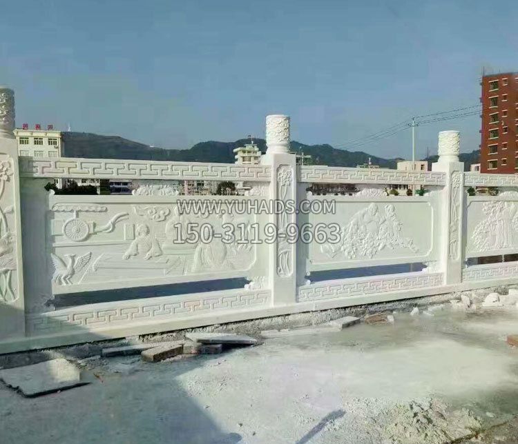 園林漢白玉石欄板景觀石雕_1 (2)雕塑