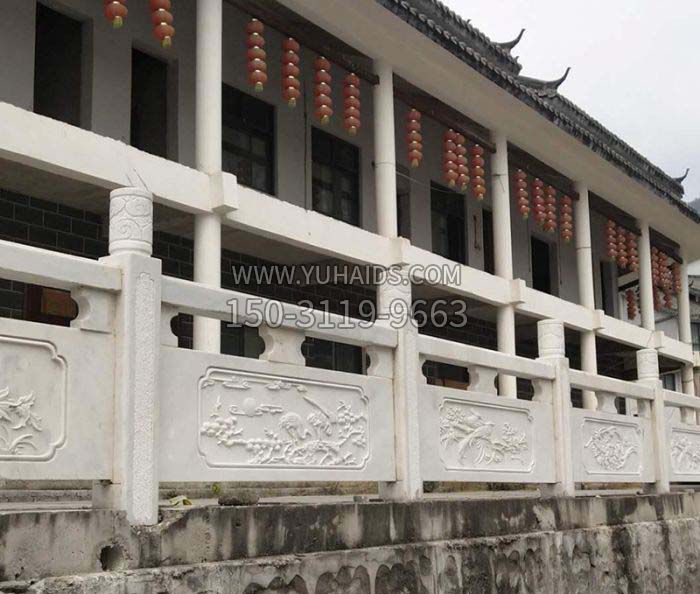 園林景觀漢白玉石欄板雕塑