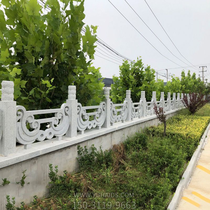 花園圍墻大理石雕刻花紋欄桿雕塑