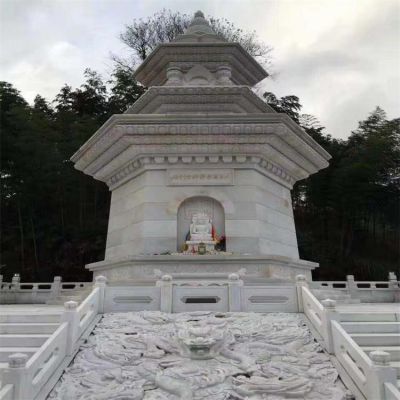 大理石石雕戶(hù)外寺廟舍利塔雕塑