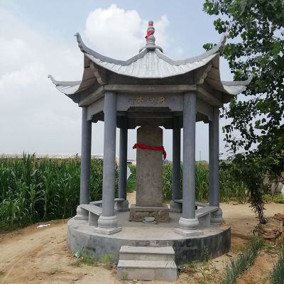 農(nóng)村戶外擺放簡(jiǎn)易涼亭石碑雕塑