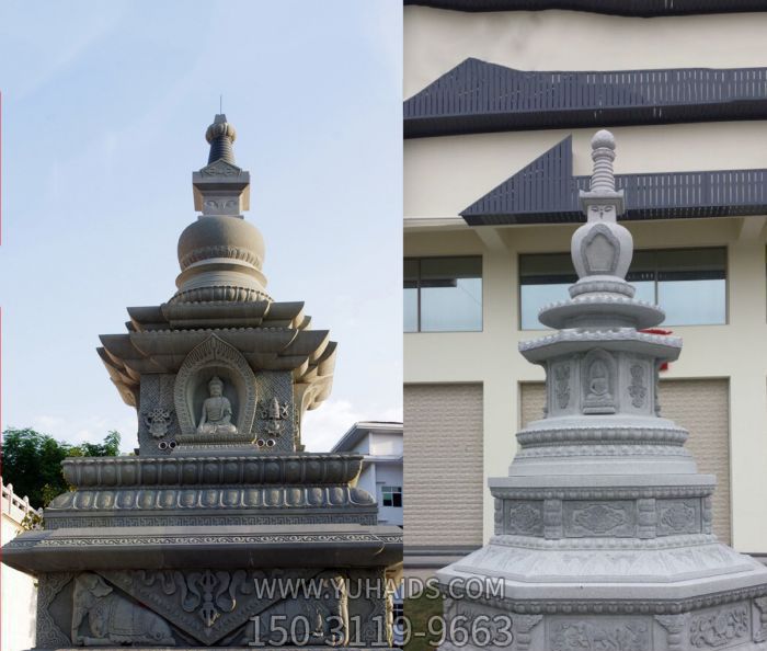 仿古青石寺廟景觀舍利塔石雕雕塑