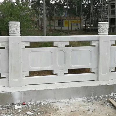 大理石雕刻防護(hù)圍欄公園景區(qū)拱橋圍欄定制