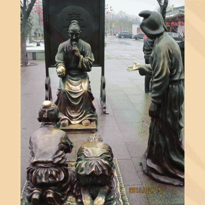 拜壽銅雕，中國(guó)傳統(tǒng)風(fēng)俗文化情景雕塑