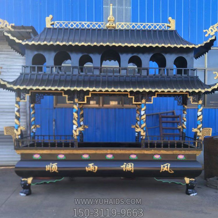 大型寺廟銅雕香爐雕塑