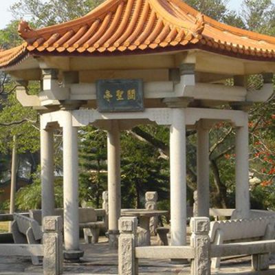 公園戶外擺放大理石仿古建筑六角涼亭