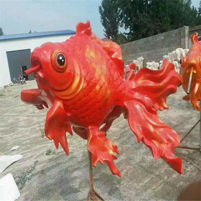 玻海洋公園 動(dòng)物園玻璃鋼仿真金魚(yú)雕塑