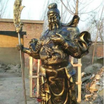 銅雕寺廟宗教大型武財(cái)神關(guān)公雕塑擺件