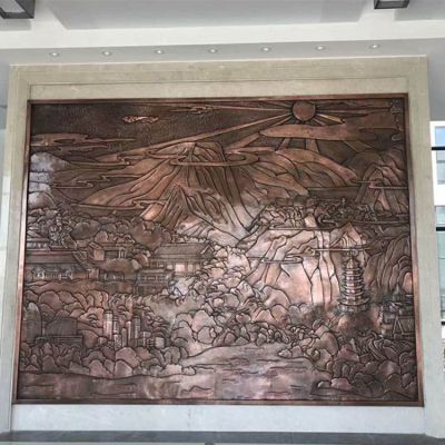 室內別墅銅雕影壁壁畫雕塑