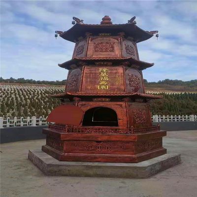 鑄銅佛教寺院擺放化寶焚經(jīng)佛塔香爐